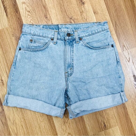 Vintage 90s LEVIS 550 Bermuda Orange Tab Jean Shorts Relaxed Fit 80s Size 31 - Picture 3 of 12